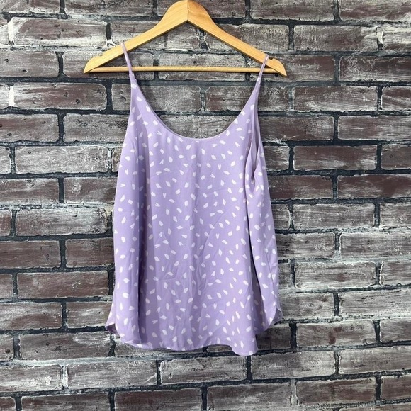 LOFT Tops - LOFT Lavender Polka Dot Camisole Women Size Medium Purple Spaghetti Strap Top